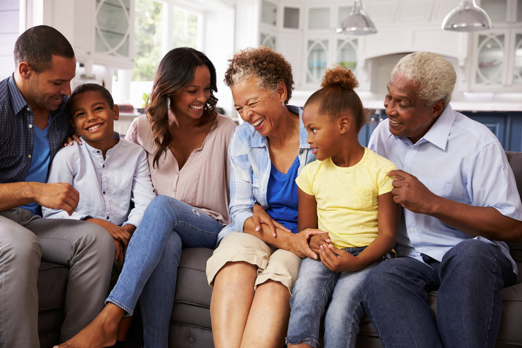 Family on a Living Room Couch 